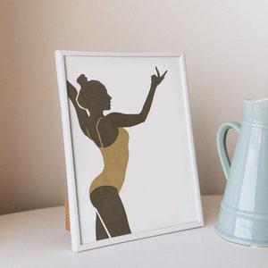 Arte corporal feminina, Arte de parede minimalista, Arte de parede moderna, Mulher abstrata, Figura corporal, Pôster, Impressão de arte, Empoderamento, Arte de parede para impressão