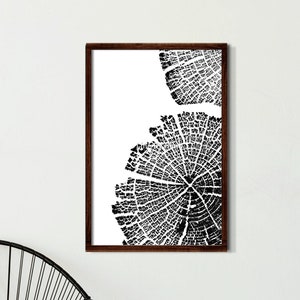 Tree Rings Art Print, Black and White Print, Wood Prints, Tree Prints, Wood Cut, DIGITAL DOWNLOAD,  Nature wall Decor, Wood Log