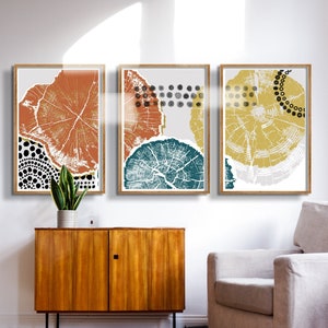 Wood Pattern Prints, Set of 3, Tree Ring Art, Tree Stump Prints, Abstract art print, Modern, Neutral, Tree Rings Wall Art, PRINTABLE