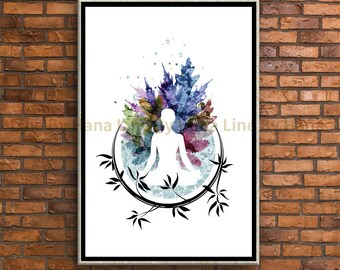Arte mural de yoga, póster de meditación, póster de yoga, arte mural de yoga, impresión de meditación, arte zen, arte de mindfulness, estudio de yoga, arte mural imprimible
