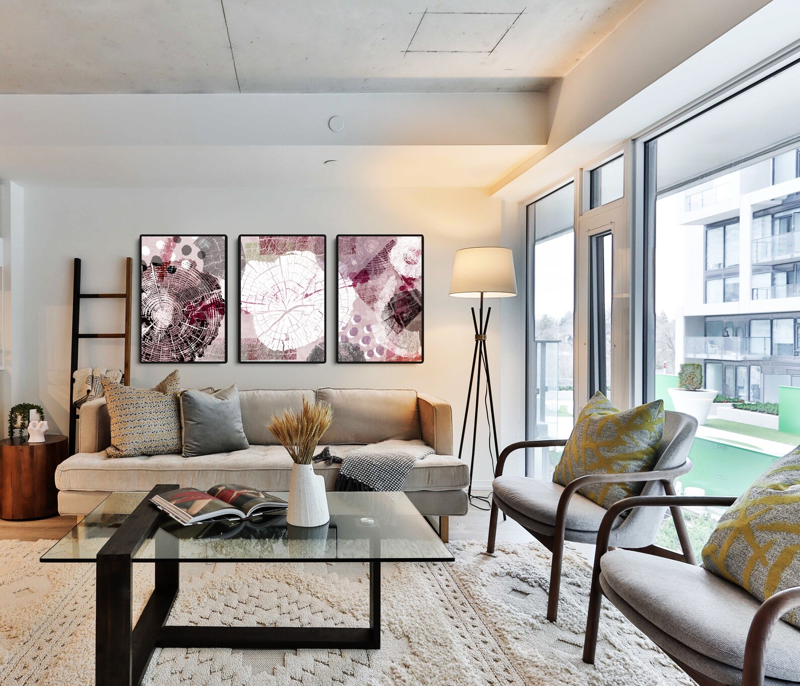 Tree Wall Art Print, Set of 3, Tree Wall Print, Instant Download Wall