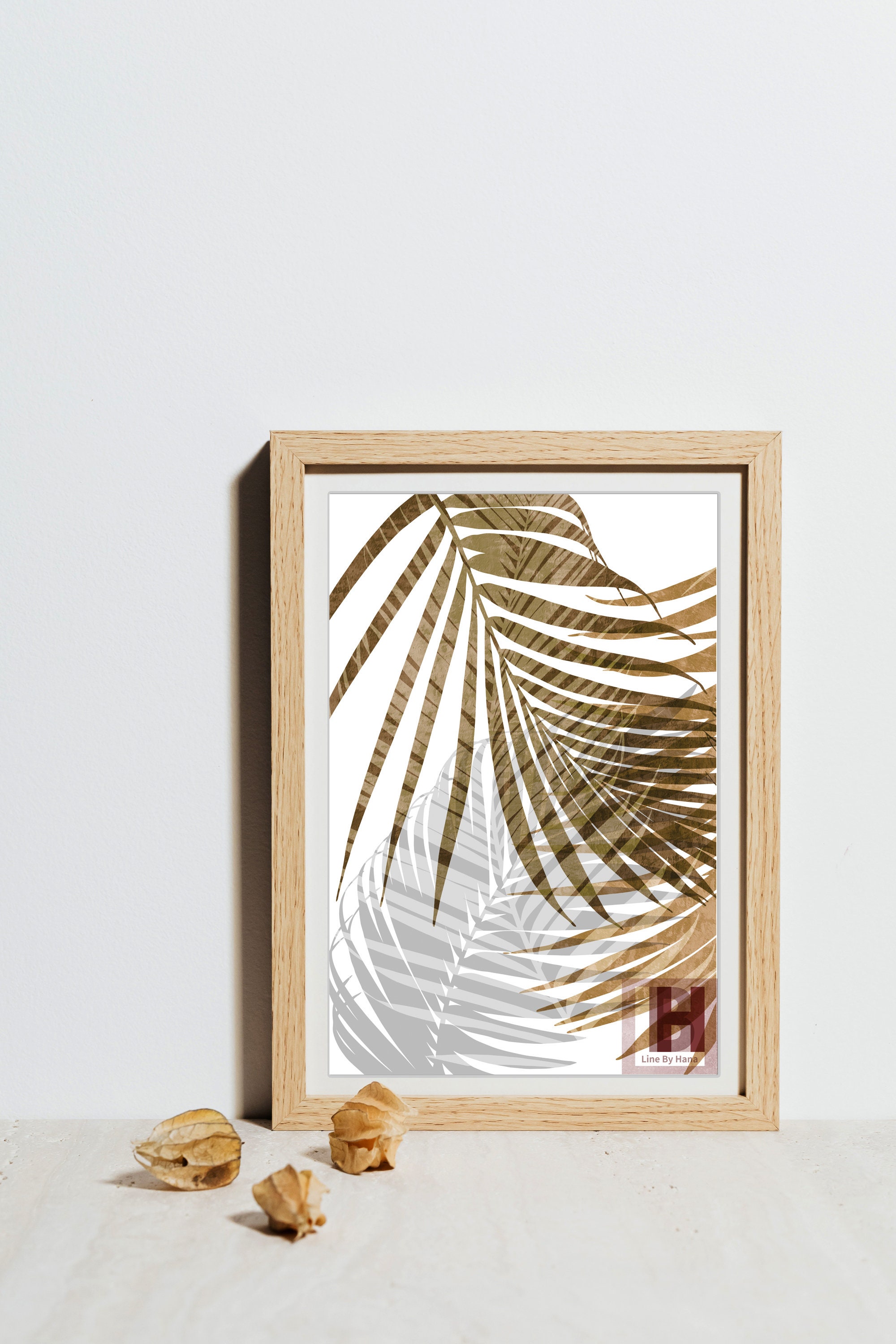 Palm Leaf Wall Art Set of 2 Tropical Wall Art Botanical - Etsy