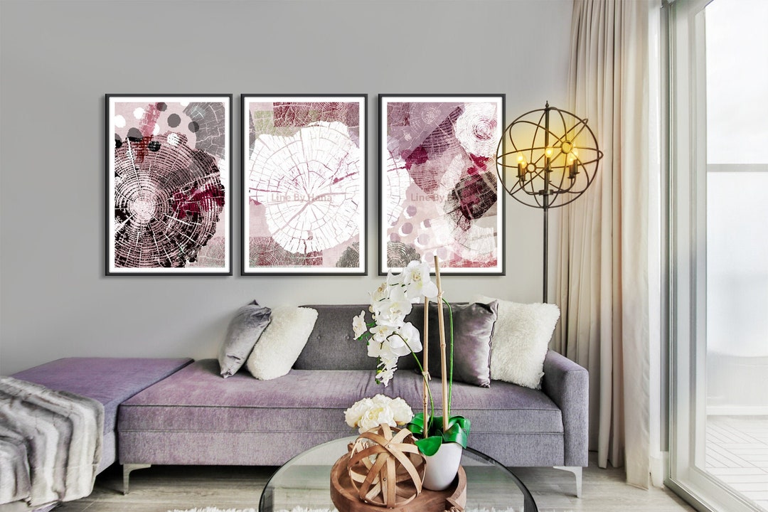 Tree Wall Art Print, Set of 3, Tree Wall Print, Instant Download Wall