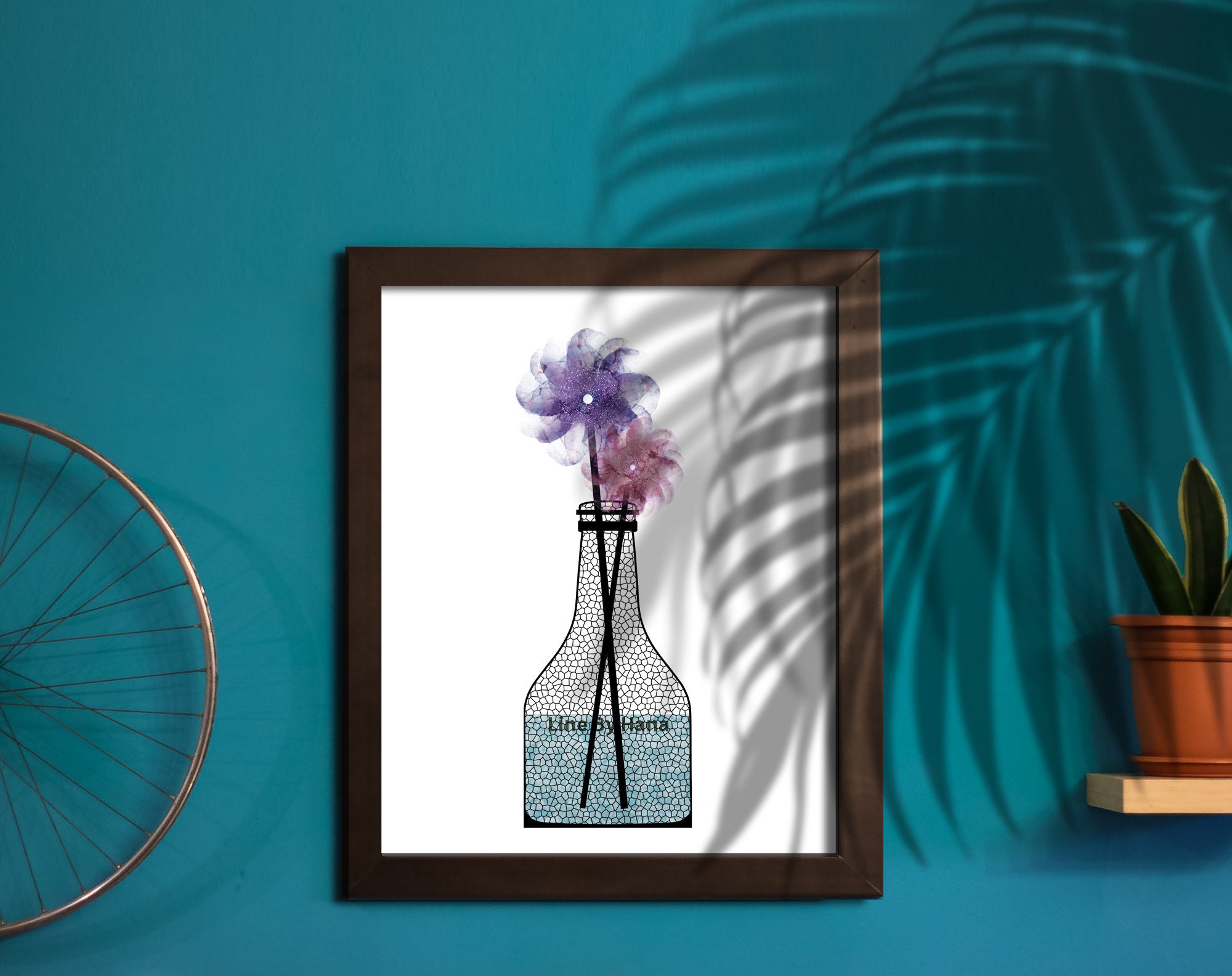 Abstract Flower Vase Wall Art Vases Print Bedroom Wall Etsy