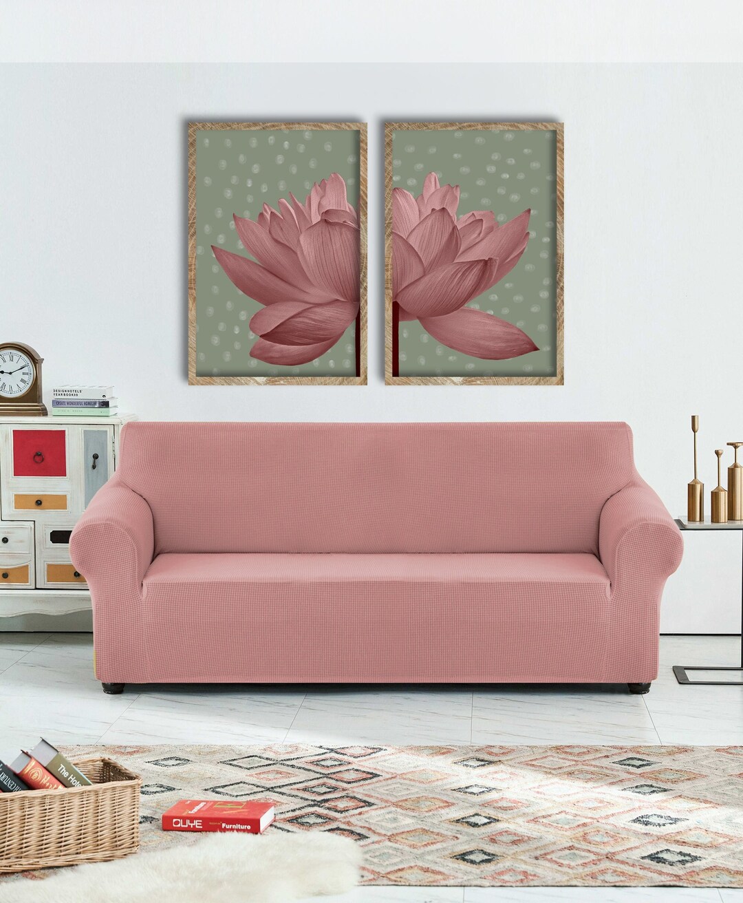 Lotus Flower Wall Art, Set of 2, Lotus Flower Art, Zen Poster, Buddha ...