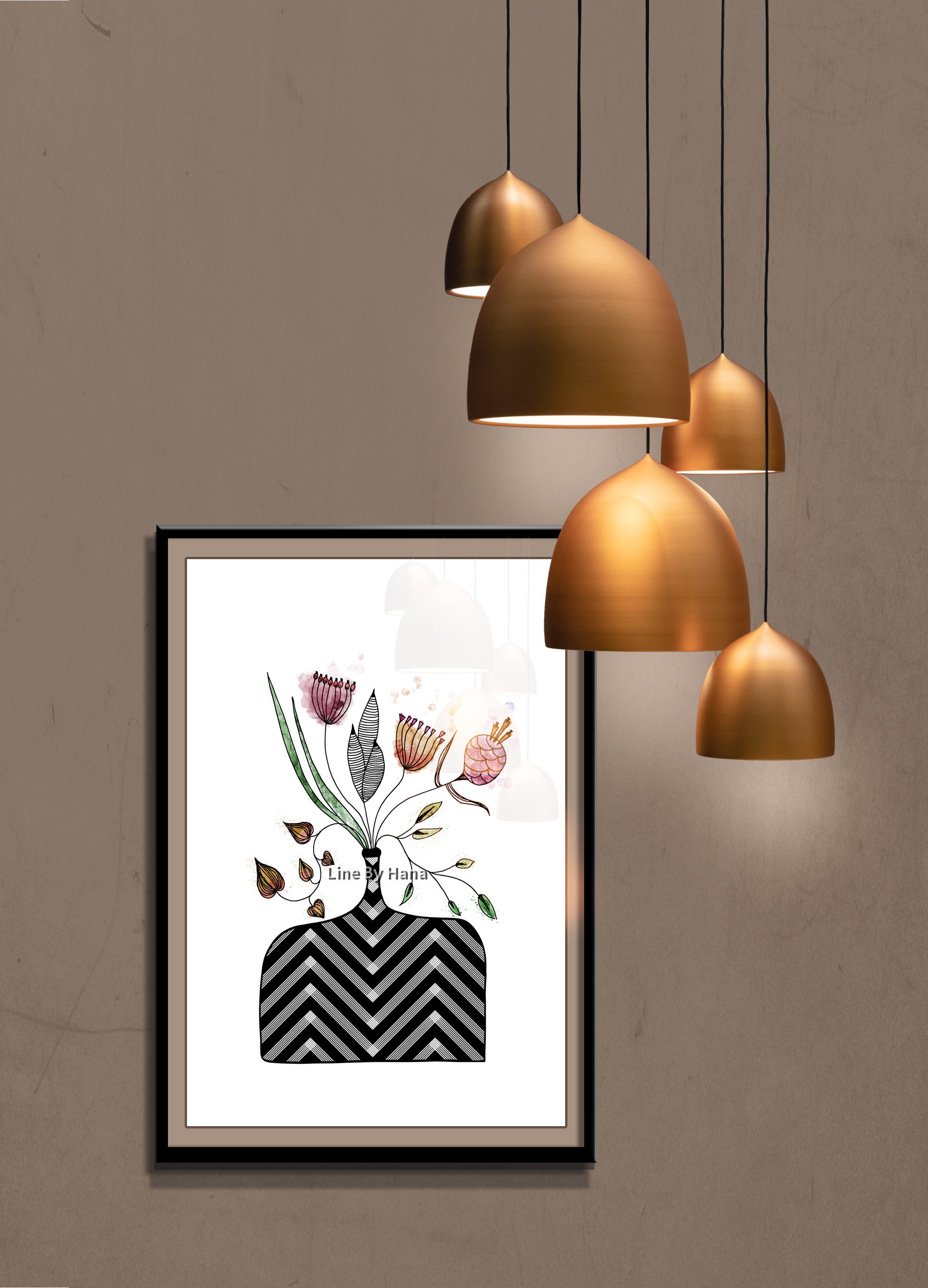 Floral Vase Art, Vase Art Print, Flowers Wall Art, Plant Poster, Modern
