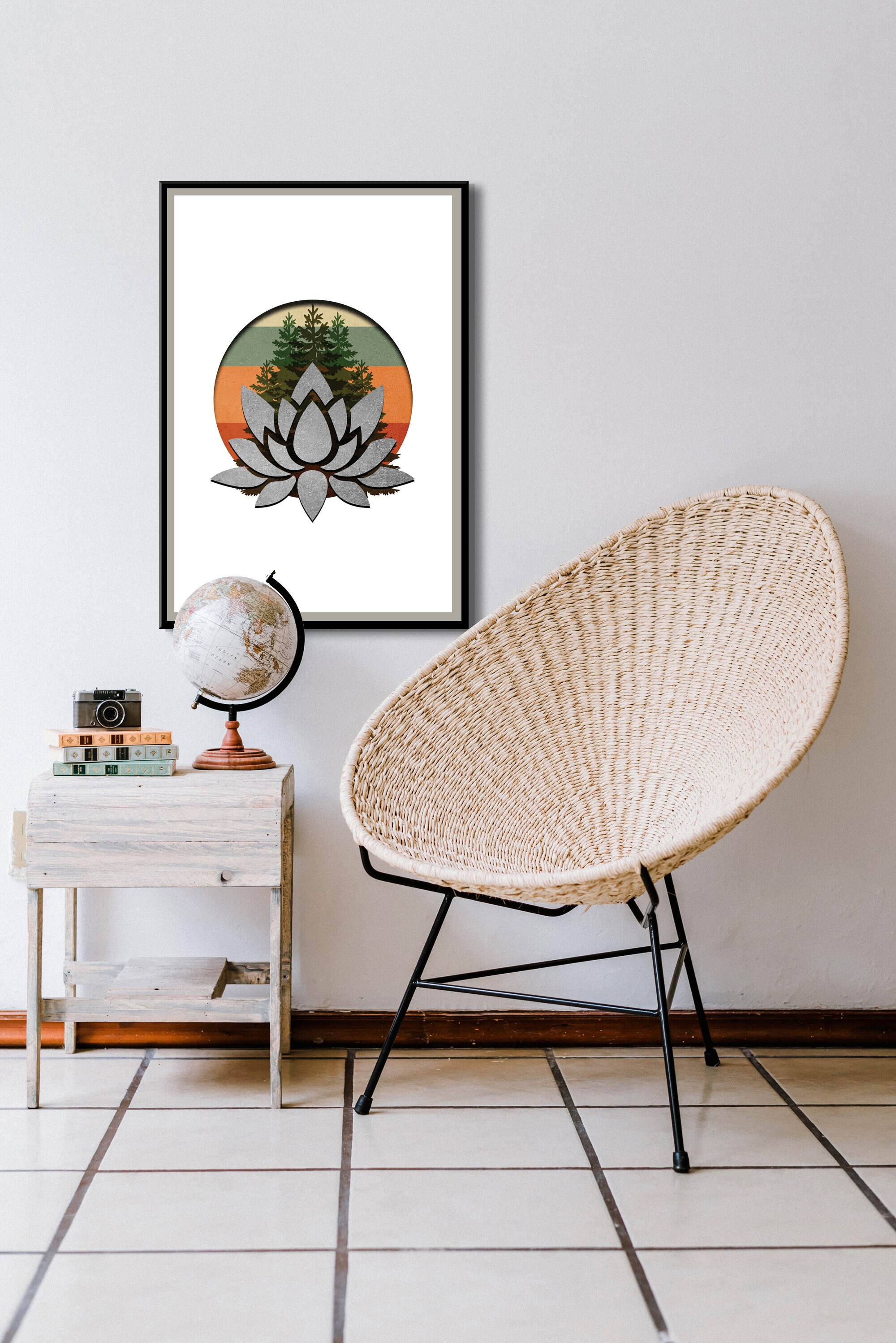 Lotus Flower Art Print Digital Download Wall Art Lotus - Etsy