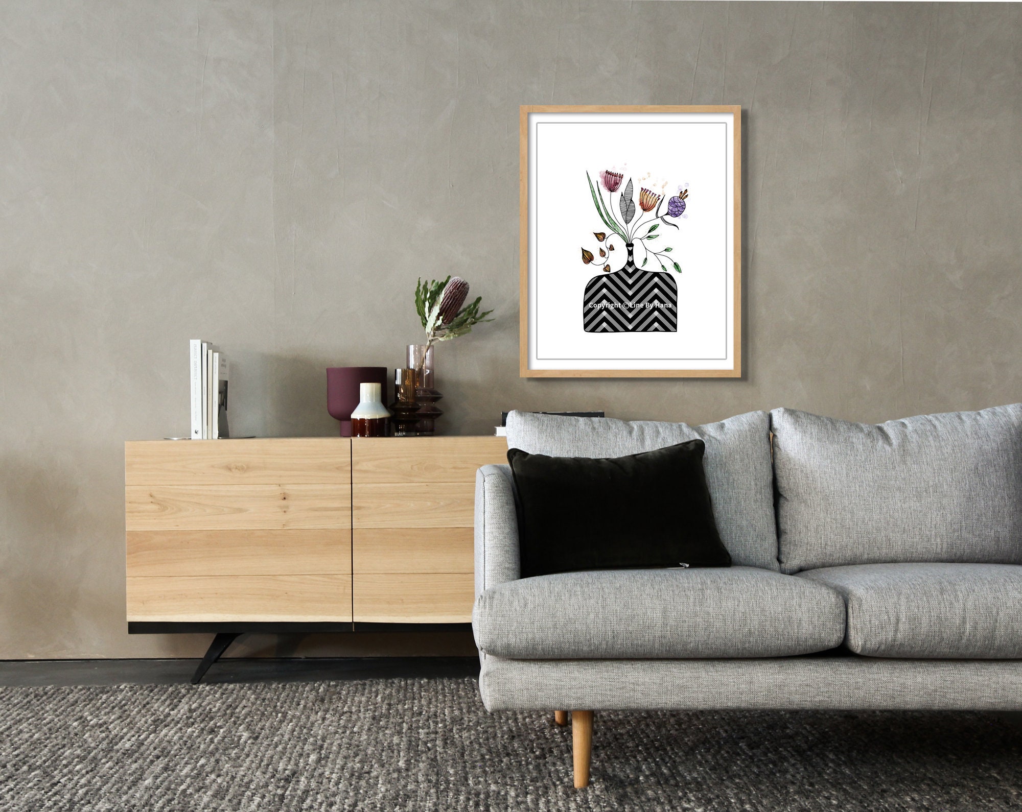 Floral Vase Art, Vase Art Print, Flowers Wall Art, Plant Poster, Modern