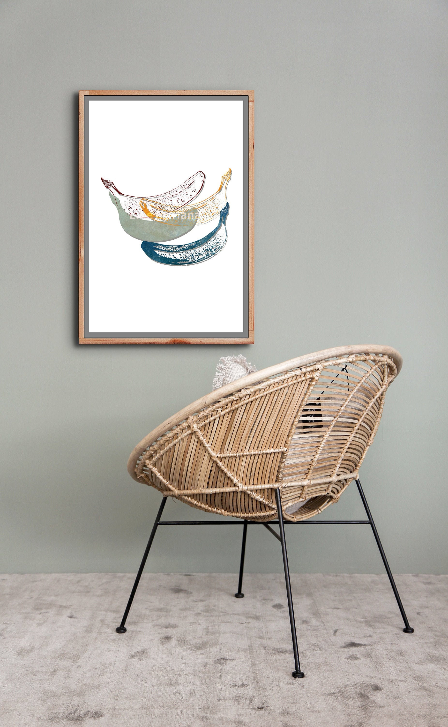 Banana Wall Art Printable wall art Banana art Modern Wall Etsy