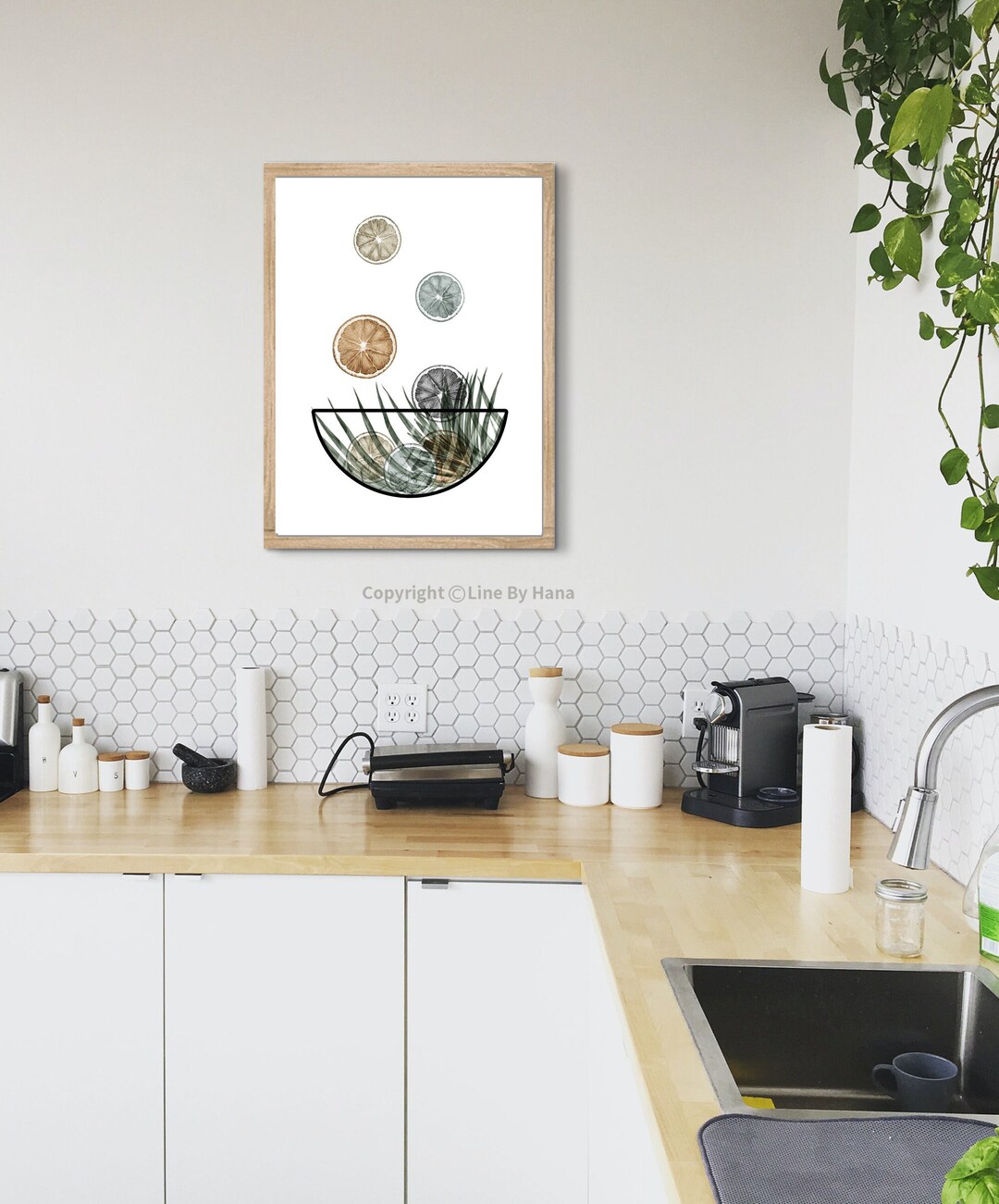 Boho Orange Wall Art, Kitchen Printable Art, Kitchen Wall Decor, Poster