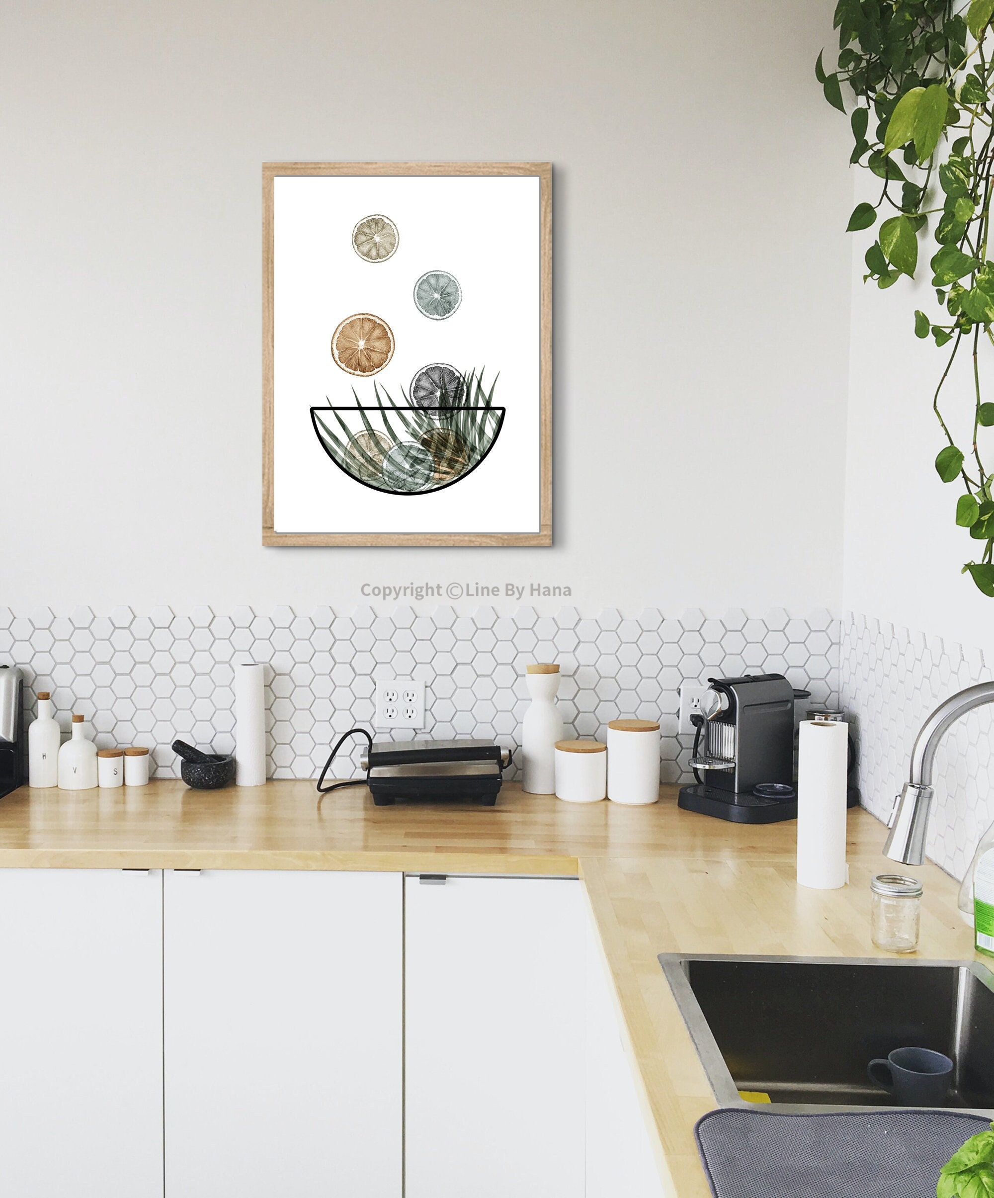 Boho Orange Wall Art, Kitchen Printable Art, Kitchen Wall Decor, Poster