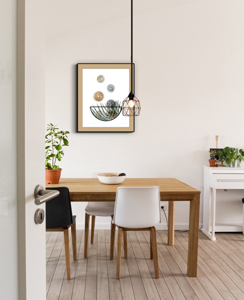 Boho Orange Wall Art, Kitchen Printable Art, Kitchen Wall Decor, Poster