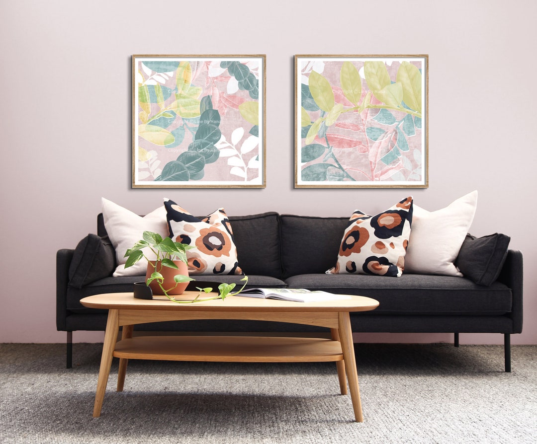 Botanical Print Set of 2 Large Printable Art Botanical Wall - Etsy