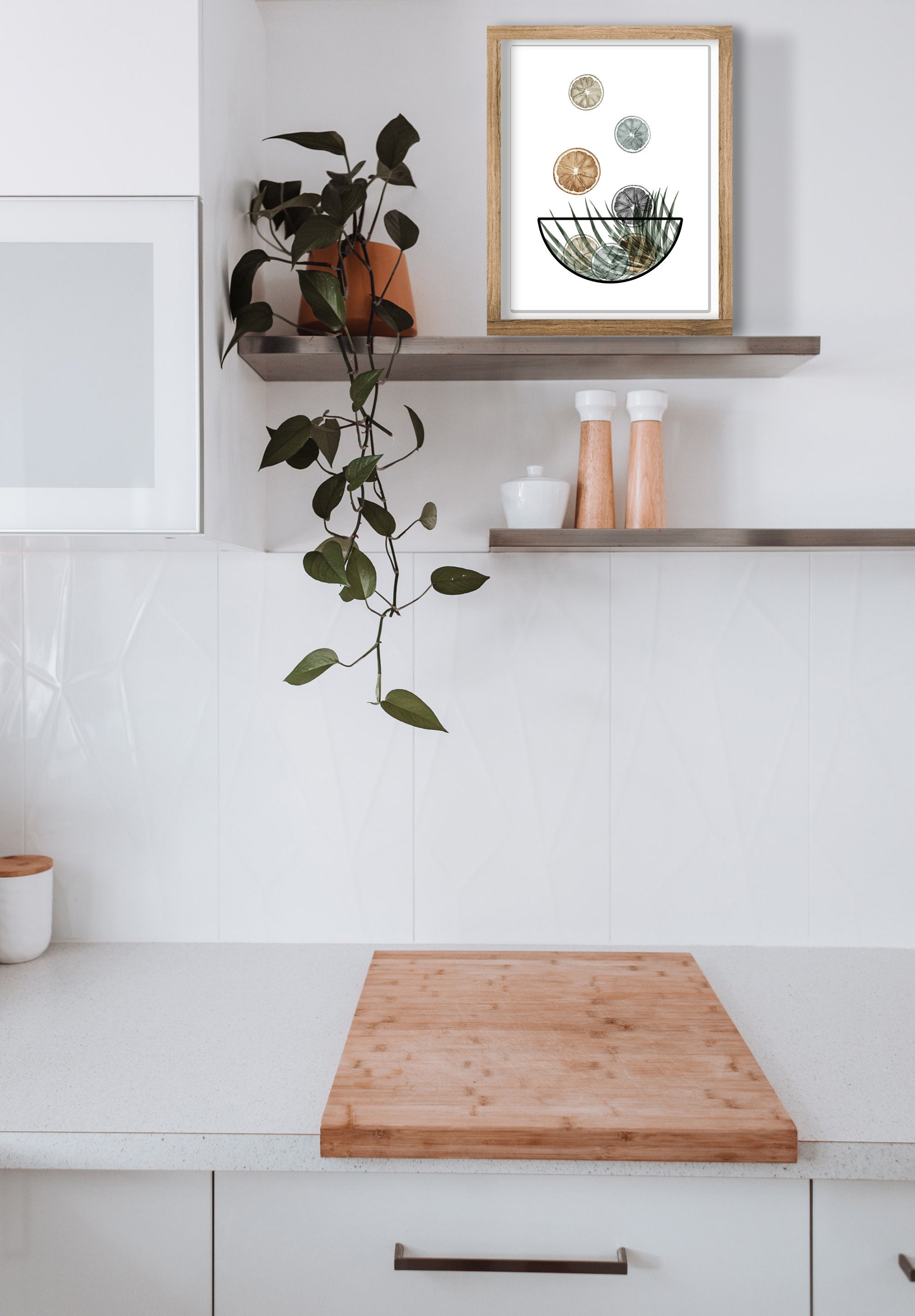 Boho Orange Wall Art, Kitchen Printable Art, Kitchen Wall Decor, Poster