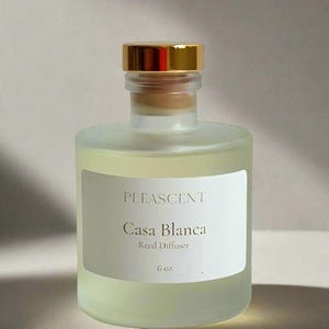 Casa Blanca Reed Diffuser, 6 Oz Minimalist Natural Diffuser, Luxurious Fragrance Diffuser Blends, Glass Bottles Scented Diffuser Favor