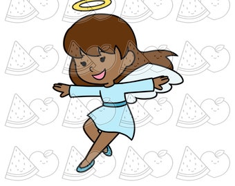 Digi Stamp, Digistamp, Digital Stamp, Angel Girl #1