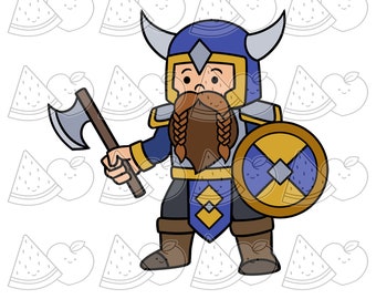 Digi Stamp, Digistamp, Digital Stamp, DnD Dwarf Warrior