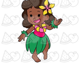 Digi Stamp, Digistamp, Digital Stamp, Hula Girl #2