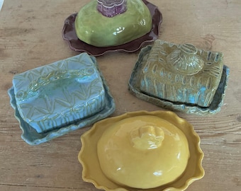 Handmade Ceramic Butter Dishes with Lids, Practical, Rustic Design, Decorative Ornament, Ideal Gifts