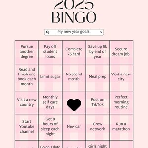 2025 Bingo Card
