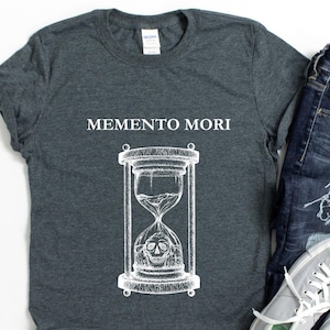 Memento Mori Unisex T-Shirt | Skull and Hourglass Design |Philosophy t shirt |Philosophy t-shirt |Stoic shirt |Stoic tshirt
