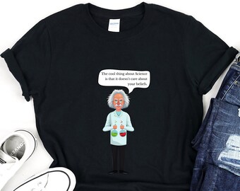Wissenschaft gegen Glaubens Unisex Shirt, Wissenschaftsgeschenke, Physik-T-Shirt, Lehrer-Geschenke, Lehrer-T-Shirt, atheistisches T-Shirt, Professor-Geschenk, Professor-T-Shirt