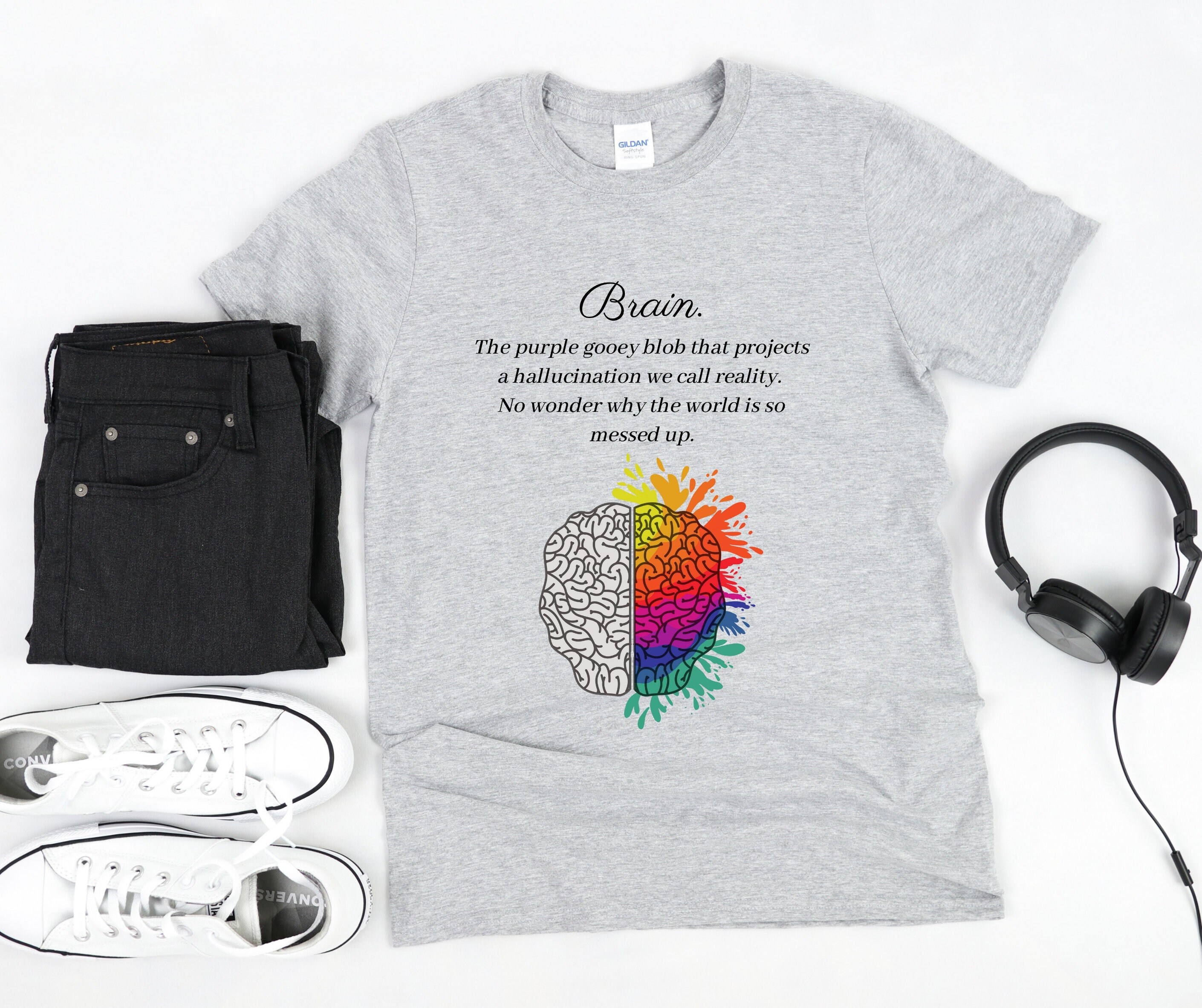 Wissenschaftliches T-Shirt, Gehirnanatomie-Shirt, Gehirn-T-Shirt, Geschenke für Studenten der Wissenschaft, Trendiges T-Shirt, Strandkleidung, Mode-T-Shirt, T-Shirt Design
