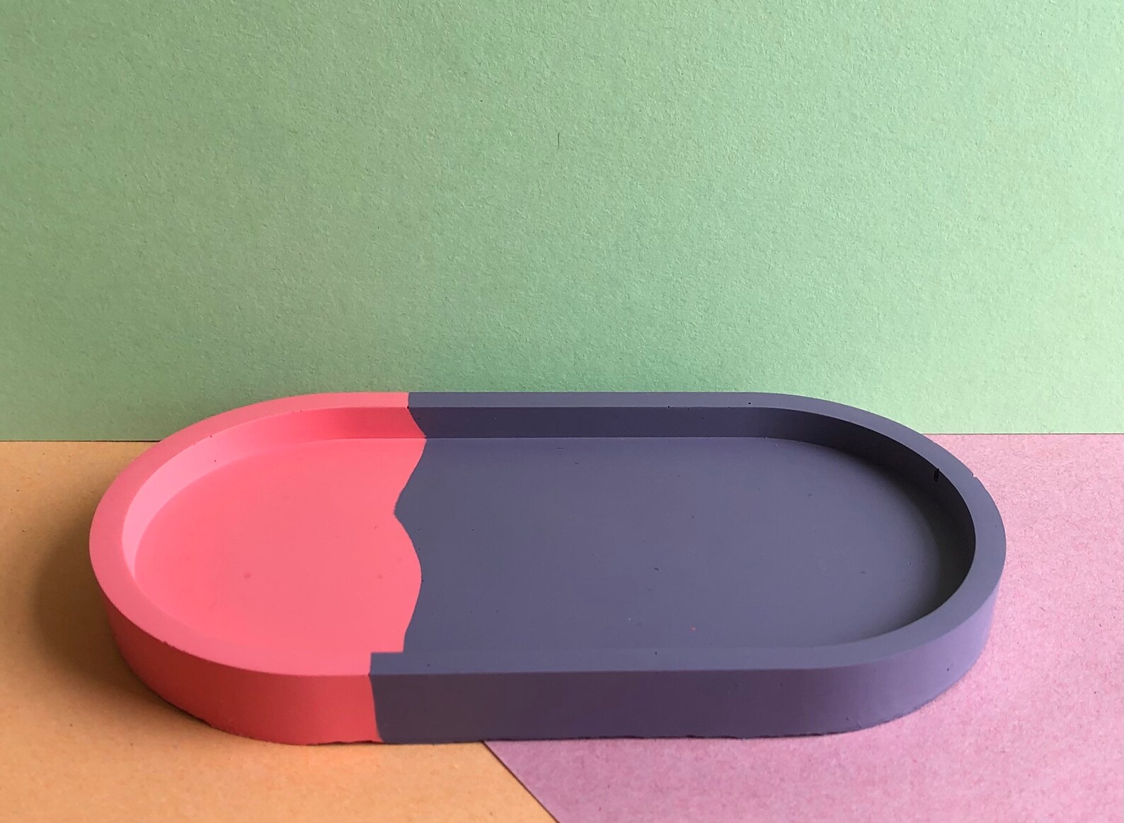 Jesmonite Pink and Purple Tray homeware trinket tray Etsy