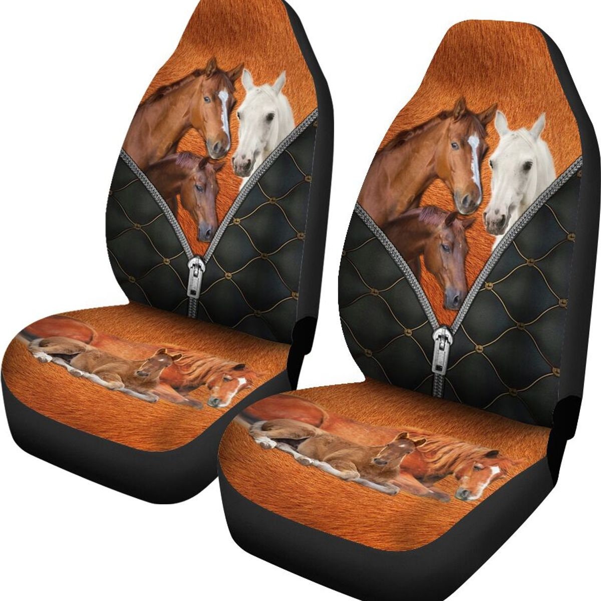 Horse zipper and feathers Car Seat SR Luxury Seat Covers Etsy