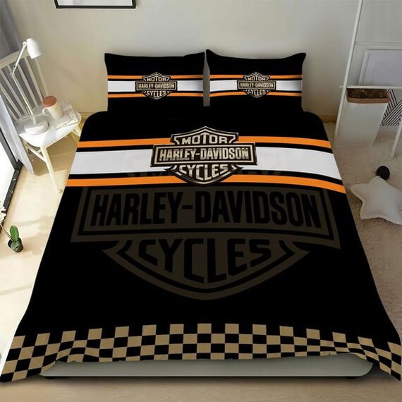 Harley Davidson Bedding Set Motorcycle Bedding Set American Etsy