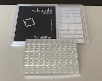 50 x 1-grams Silver - Premium VALCAMBI Swiss Silver Bullion 999 Fine - Investor and Prepper Fractional Silver