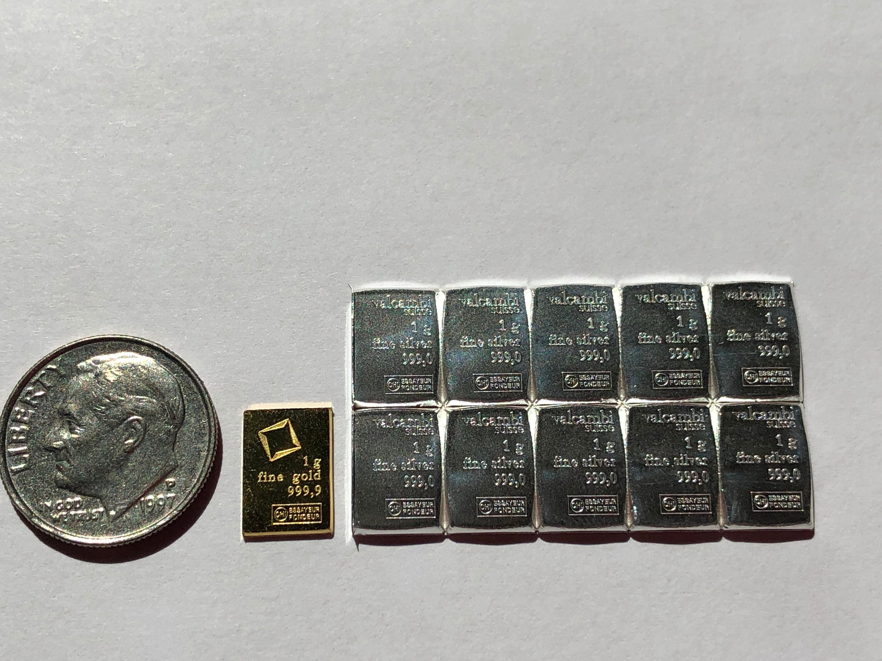Snap-Apart .9999 Fine Gold & Silver Bar - Divides Into 1 Grain Ingots, Pure Bullion For Collecting, Investing & Gifting