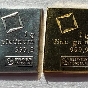 1g Gold & 1g Platinum - Premium Valcambi Swiss Fractional Bullion .999 Pure - Investor and Prepper Starter Kit