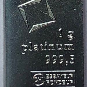 1 gram PLATINUM VALCAMBI Swiss Bullion 999.5 Fine