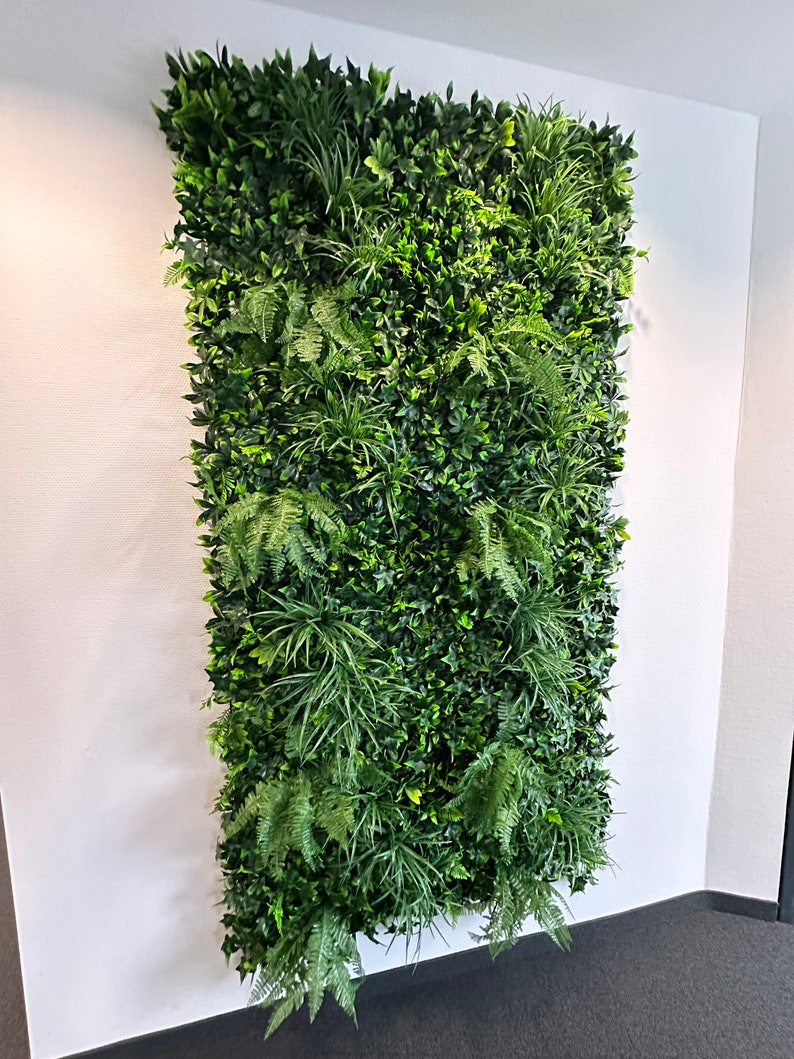 Pflanzenwand je Matte 100x100 cm Vertikaler Garten mit künstlichen Pflanzen, Kunstpflanzenbild, Kunstpflanzenmatte Bild 2