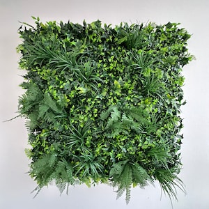 Pflanzenwand je Matte 100x100 cm Vertikaler Garten mit künstlichen Pflanzen, Kunstpflanzenbild, Kunstpflanzenmatte Bild 3
