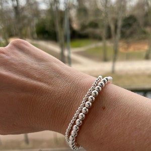 Bracelet perles, argent sterling 925, bracelet boule