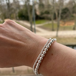 Pearl bracelet, 925 sterling silver, ball bracelet