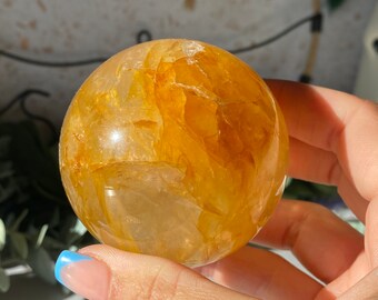 2.9 Inch Satin Crystals Golden Yellow Quartz Sphere Crystal Healing Ball Autumn Smiles & Riches Manifestation Orb Burnt Orange Beauty Premium P05 2.9 Inch Satin Crystals Golden Yellow Quartz Sphere Crystal Healing Ball Autumn Smiles & Riches Manifestation Orb Burnt Orange Beauty Premium P05