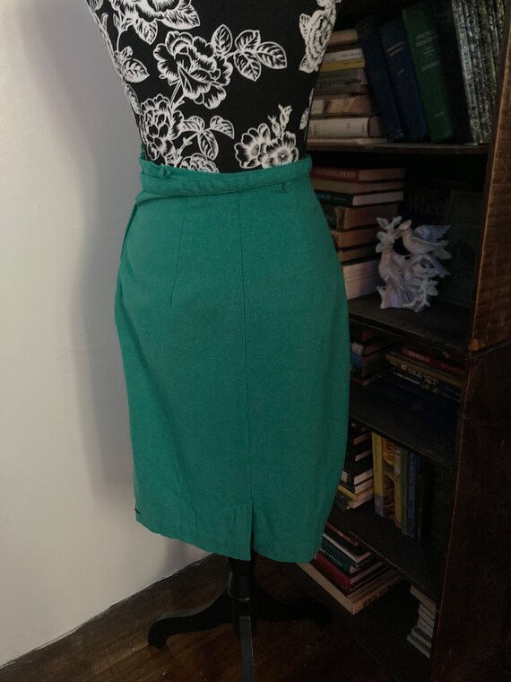 Vintage 1960s wool pencil skirt, handmade skirt - image 2