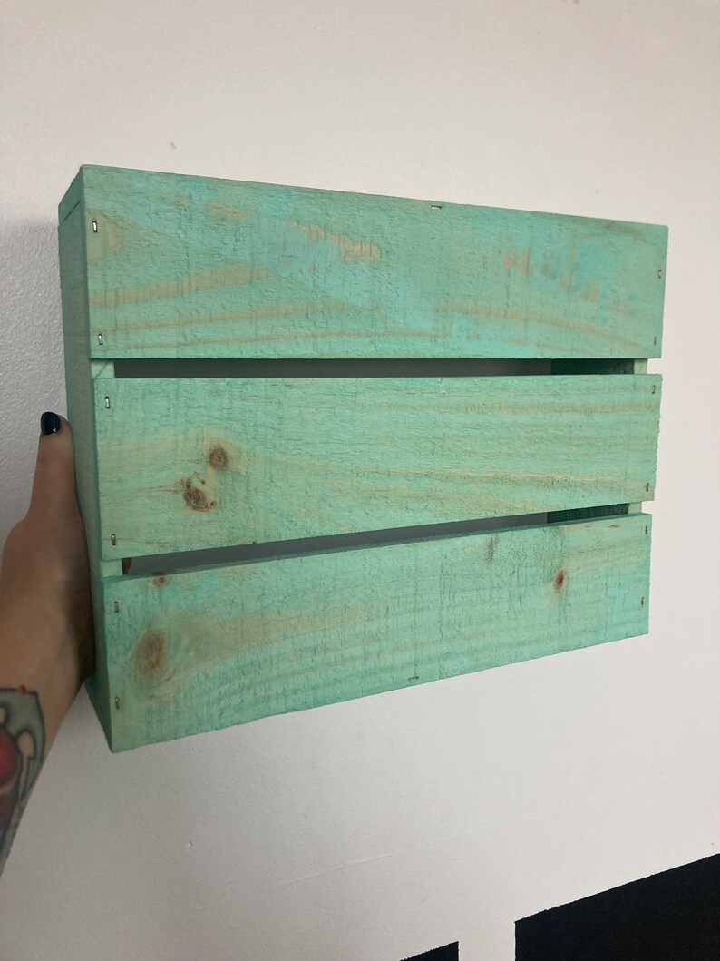 Engraved Wooden Crate Mint Green Crate Howdy Partner Laser Etsy