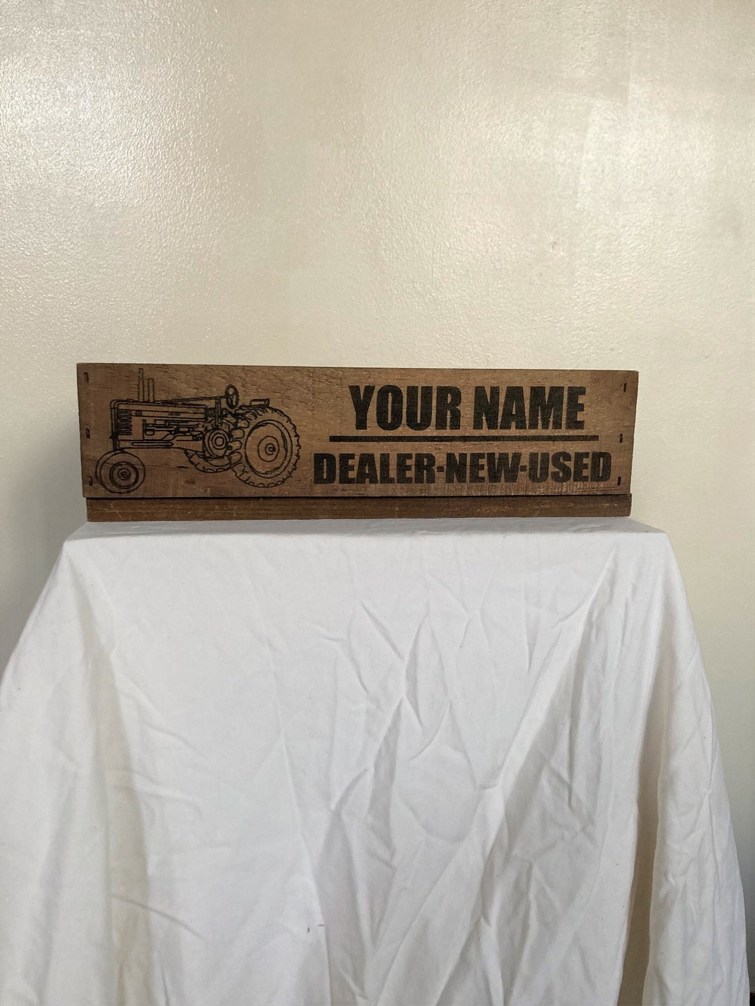 Personalized Tractor Dealership Crate, Custom Crate, Antique Crate