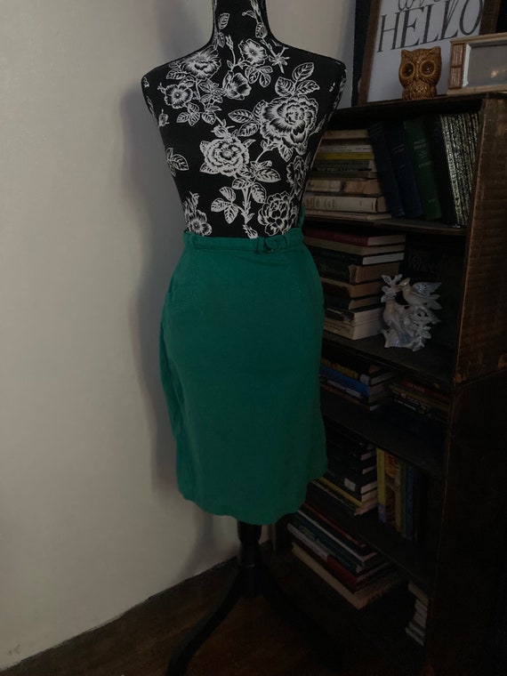 Vintage 1960s wool pencil skirt, handmade skirt - image 1