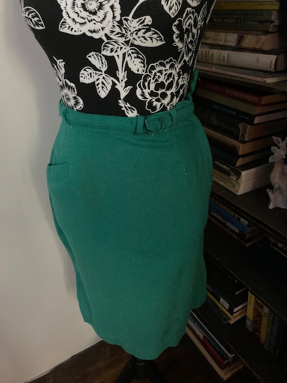 Vintage 1960s wool pencil skirt, handmade skirt - image 3