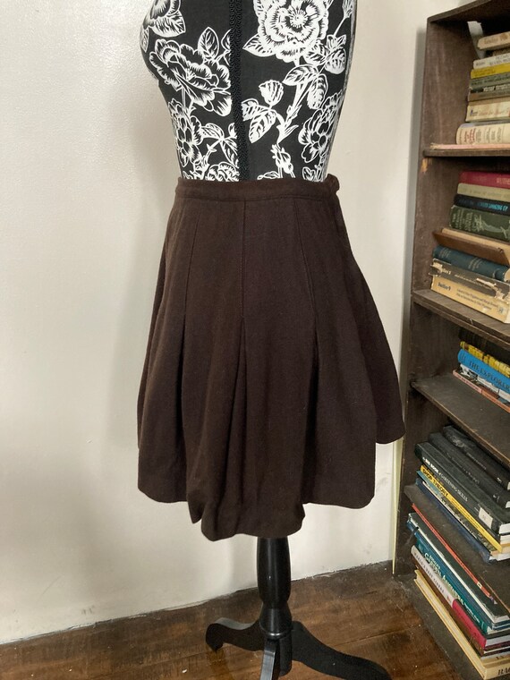 Handmade brown wool skirt, vintage wool skirt, han