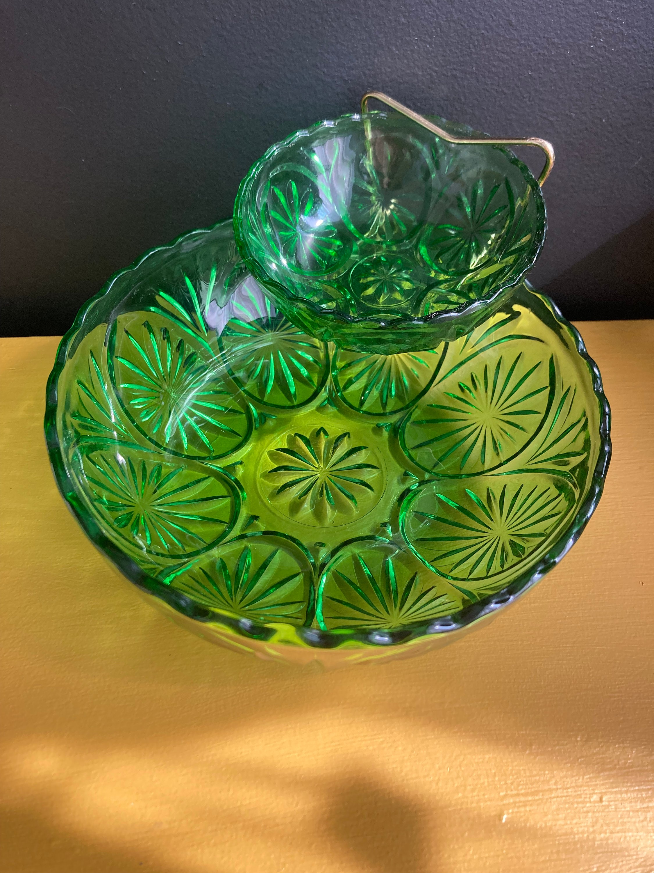 Vintage Anchor Hocking Chip and Dip Set 1960s Spearmint Etsy