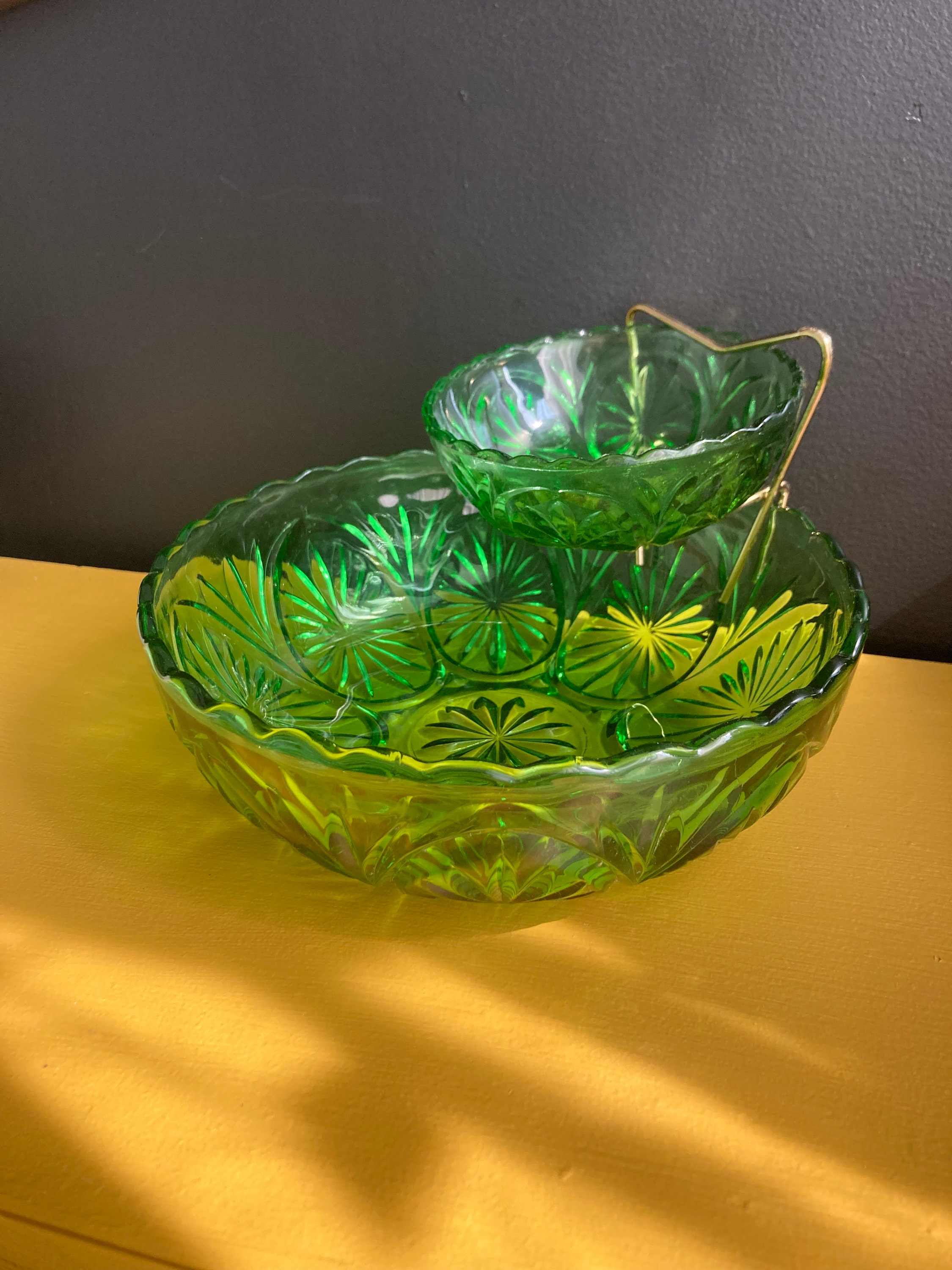 Vintage Anchor Hocking Chip and Dip Set 1960s Spearmint Etsy