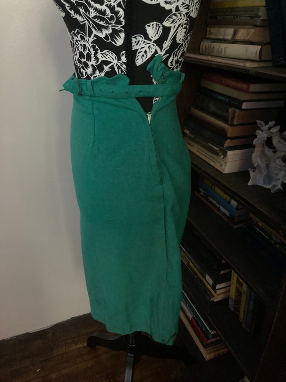 Vintage 1960s wool pencil skirt, handmade skirt - image 5