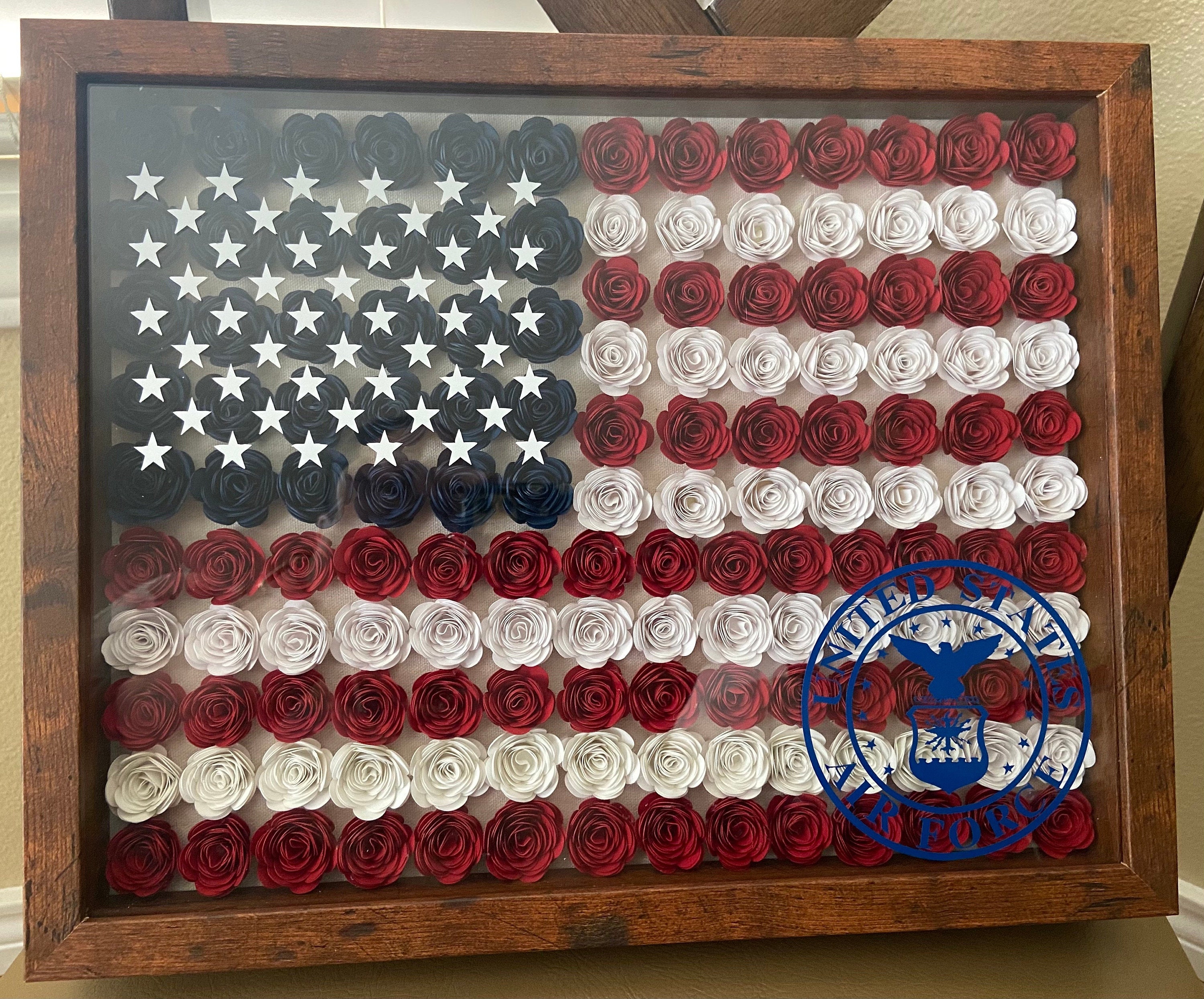 Custom American Flag 11x14 Shadow Box American Flag Home Etsy