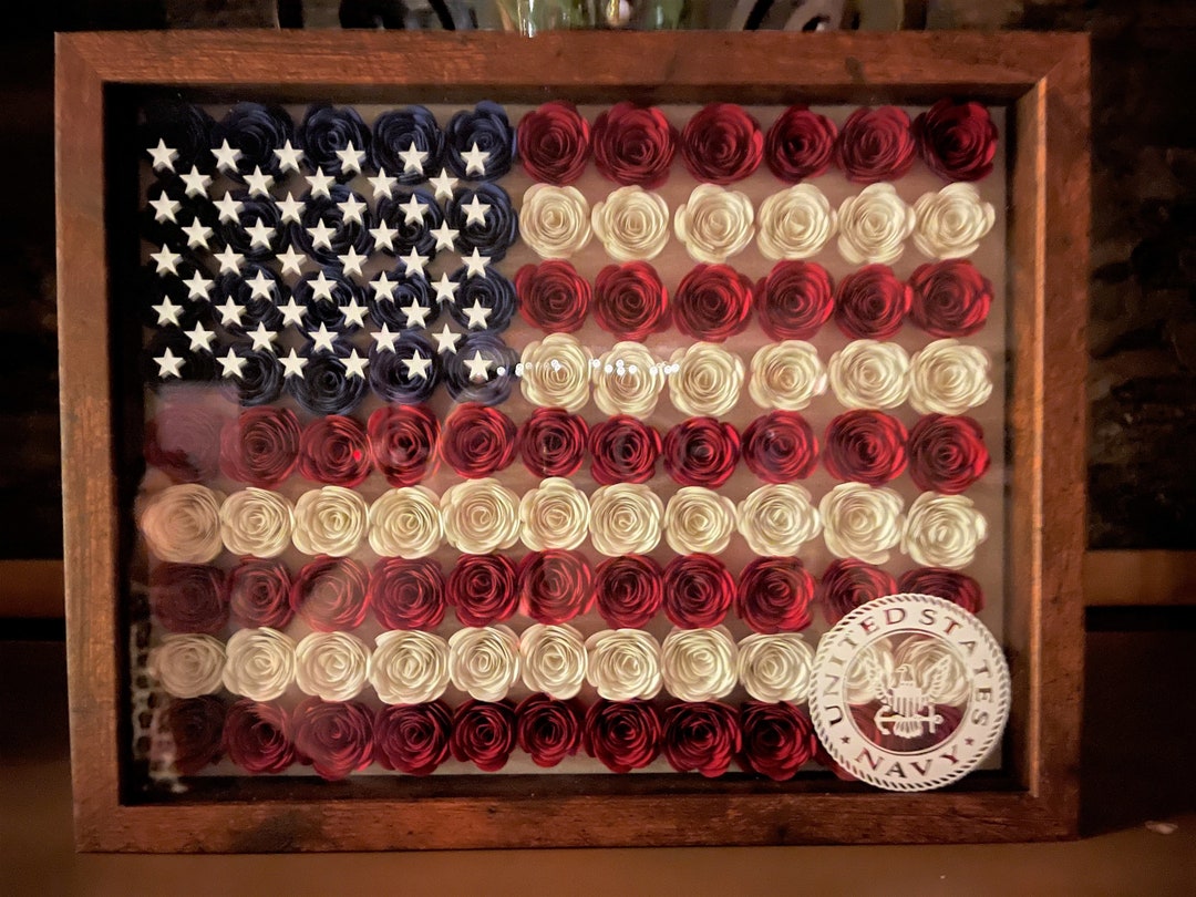 Custom American Flag 11x14 Shadow Box American Flag Home Etsy